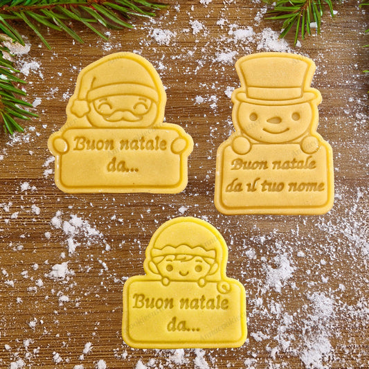 Formina Per Biscotti Natalizi Personalizzati Babbo Natale Pupazzo di Neve Elfo