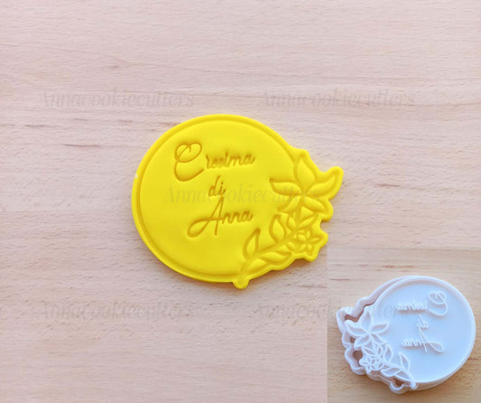 Formina Cresima Con Nome Personalizzabile Stampo per Biscotti 9x7 cm