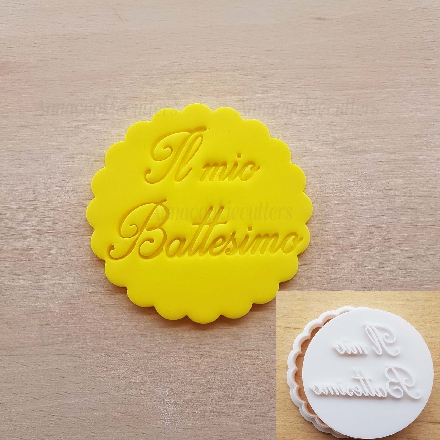 Timbro Il Mio Battesimo Embossing Impronta Cake Design Formina Cookie Cutter 7cm