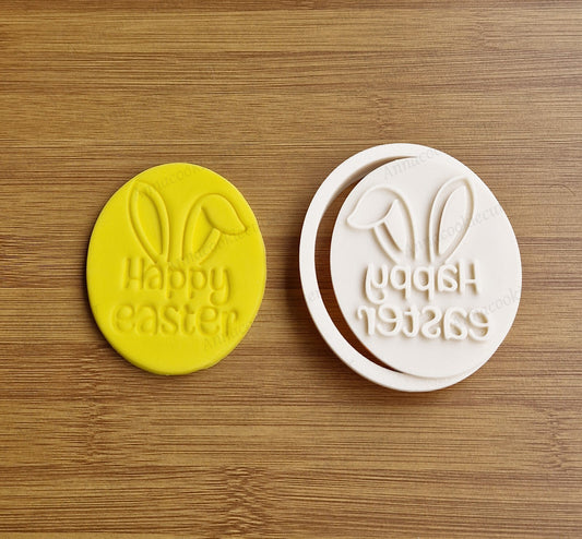 Formina Per Biscotti Happy Easter | Uovo di Pasqua | Stampo Orecchie di Coniglio