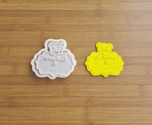 Orsetto Battesimo Nome Personalizzato Formina Per Biscotti Orso Idea Regalo 8 cm