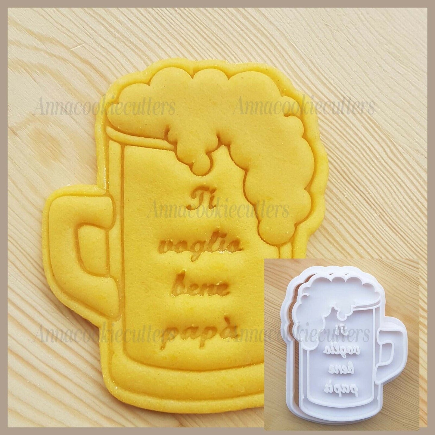 Festa Del Papà Boccale Di Birra Formina Per Biscotti Stampino Cookie Cutter 7x9