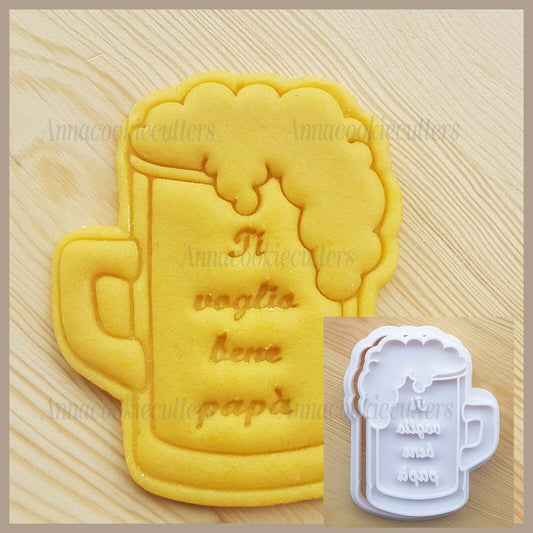 Festa Del Papà Boccale Di Birra Formina Per Biscotti Stampino Cookie Cutter 7x9