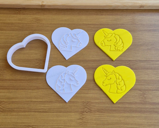 Set Formina per Biscotti a Forma di Unicorno Cutter Cuore per Dolci Feste Regali