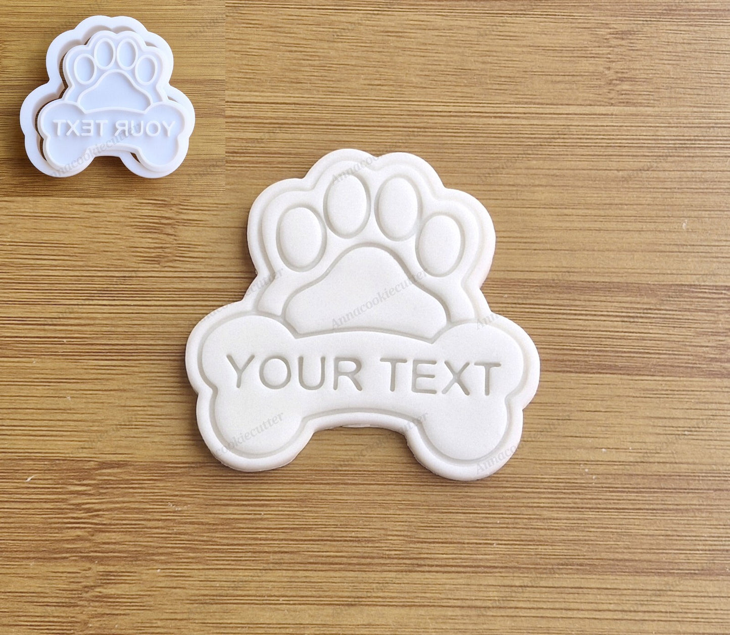 Formina Taglia Biscotti Personalizzate Con Impronta di Zampa di Cane e Osso