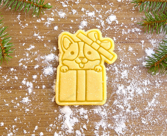 Formina Taglia Biscotti Cagnolino Corgi Scatola Regalo Cookie Cutter Natalizio