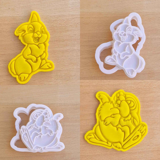 Set Tagliabiscotti Coniglio Tamburino Formina Per Biscotti Coniglieto Bambi