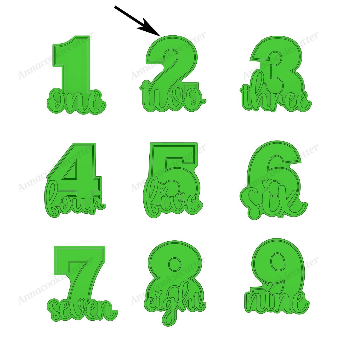 Set di Formine per Biscotti con Numeri di Compleanno da 1 a 9 Cookie Cutter