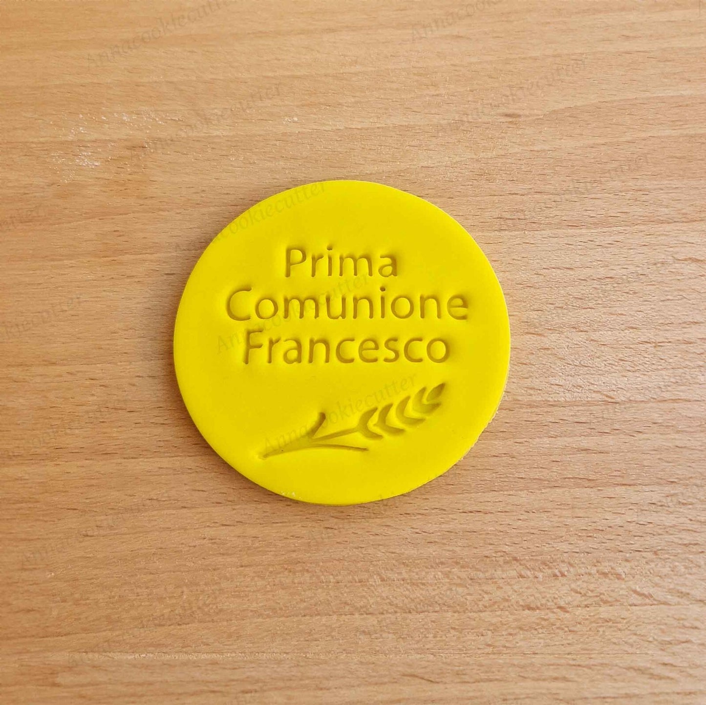 Prima Comunione Cookie Cutter Timbro Nome Personalizzabile Tagliabiscotti 7,5cm