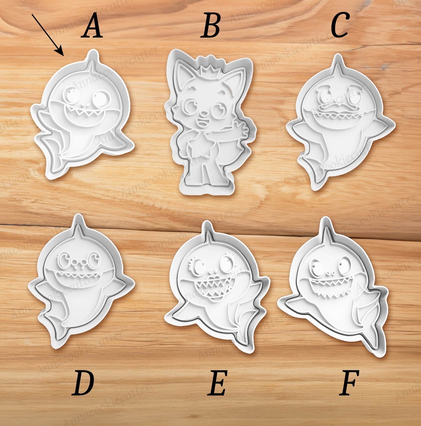 Baby Shark Set 6pz Formine Biscotti Fai Da Te Decorazione Torte Feste Compleanno