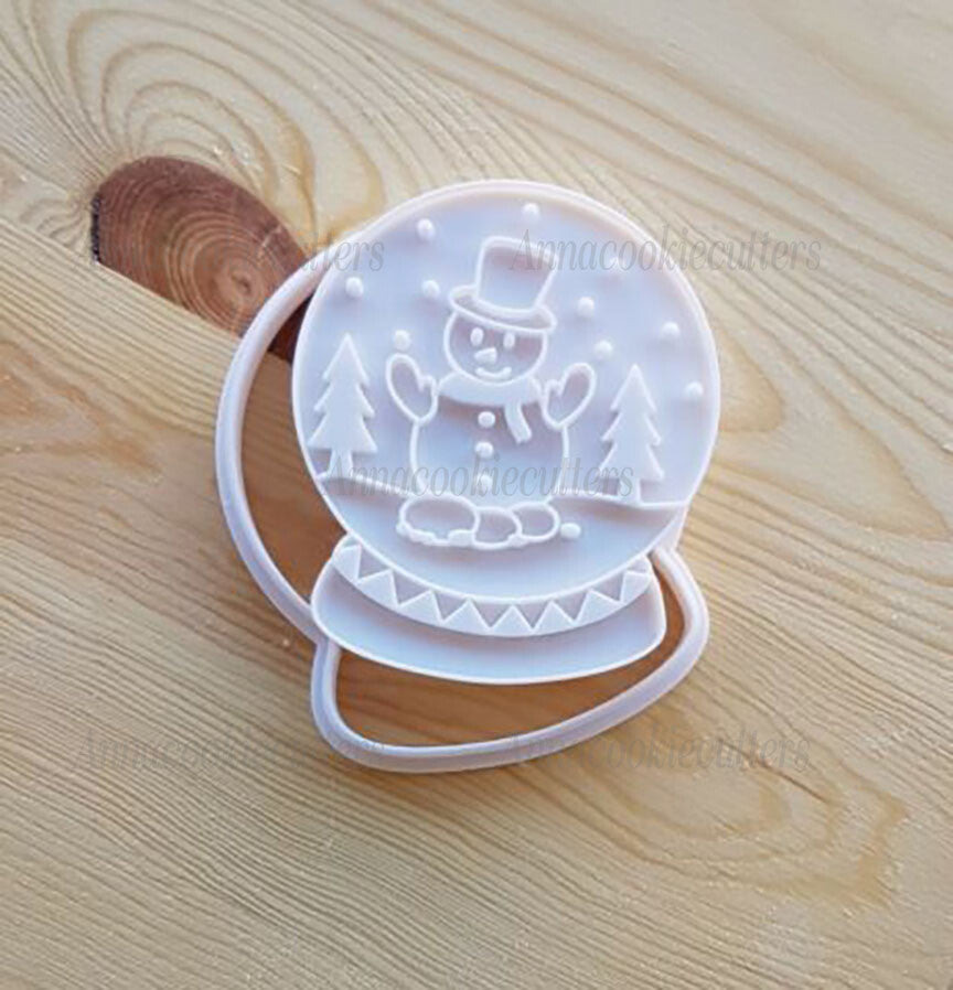 Globo Con Pupazzo Di Neve Formine Biscotti Pasta Zucchero Cookie Cutter 8x10 cm