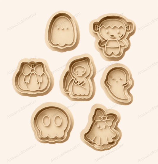 Set 7 Formine Halloween Taglia Biscotti Spettrali Cookie Cutter Giorno dei Morti