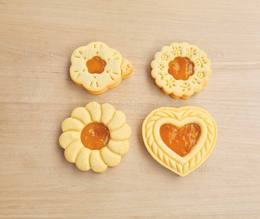 Set 4 Tagliabiscotti A Forma di Fiori, Cuore, Formine Per Biscotti Primaverili