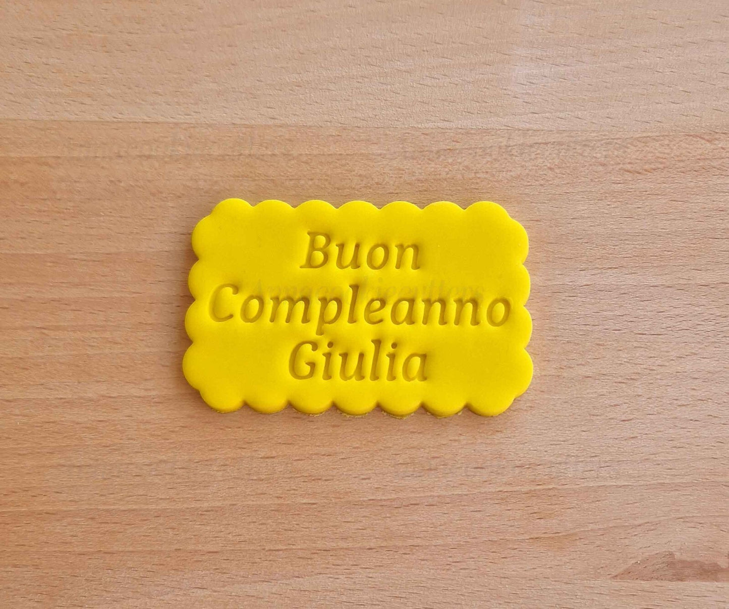 Tagliabiscotti Buon Compleanno Nome Personalizzabile Formina per Biscotti 7x5 cm
