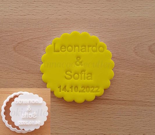 Formina Personalizzata con Nome e Data Tagliabiscotti Nomi Sposi Nozze Matrimoni