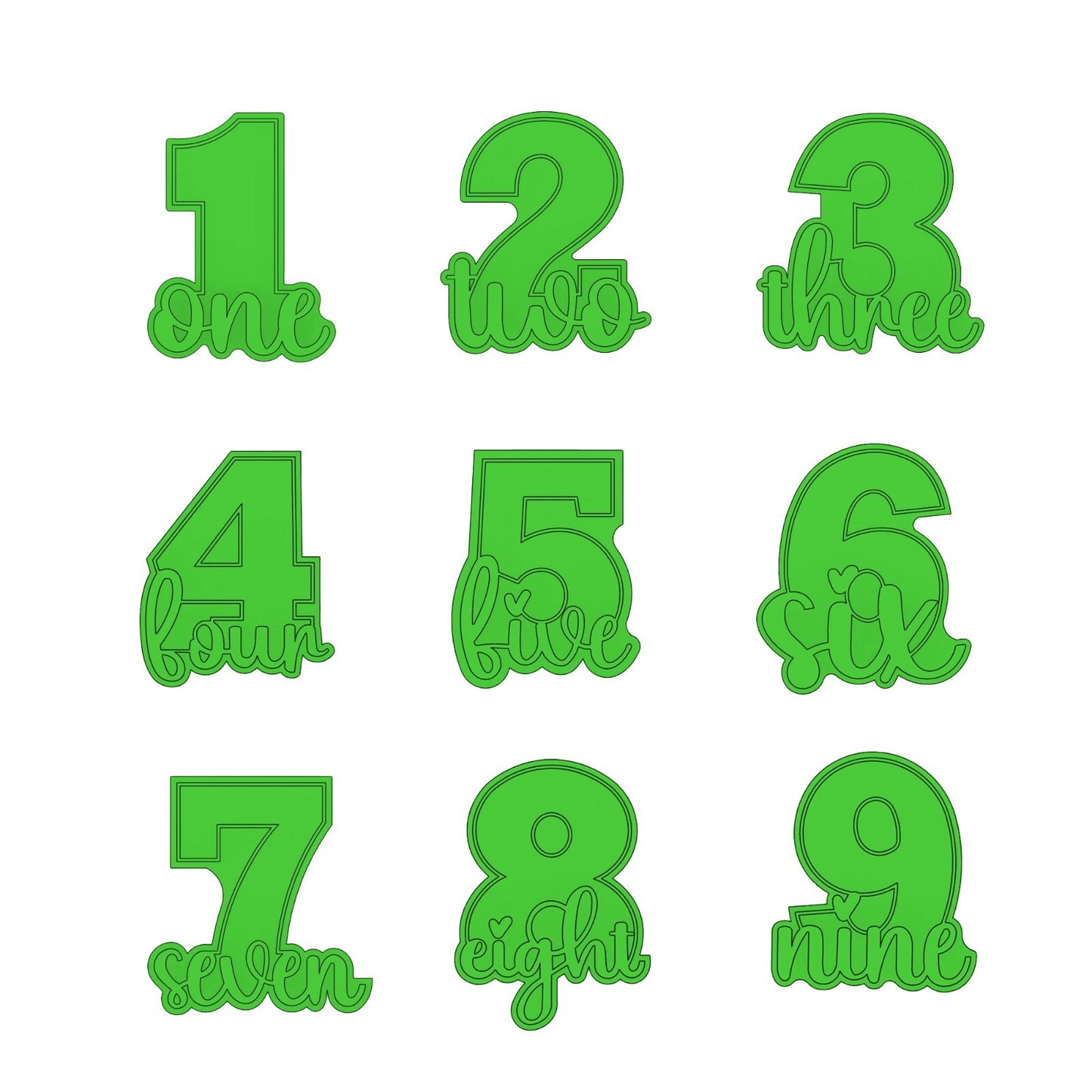 Set di Formine per Biscotti con Numeri di Compleanno da 1 a 9 Cookie Cutter