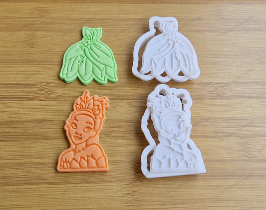 Set Tiana la Principessa e il Ranocchio Formina per Biscotti Abito Cookie Cutter