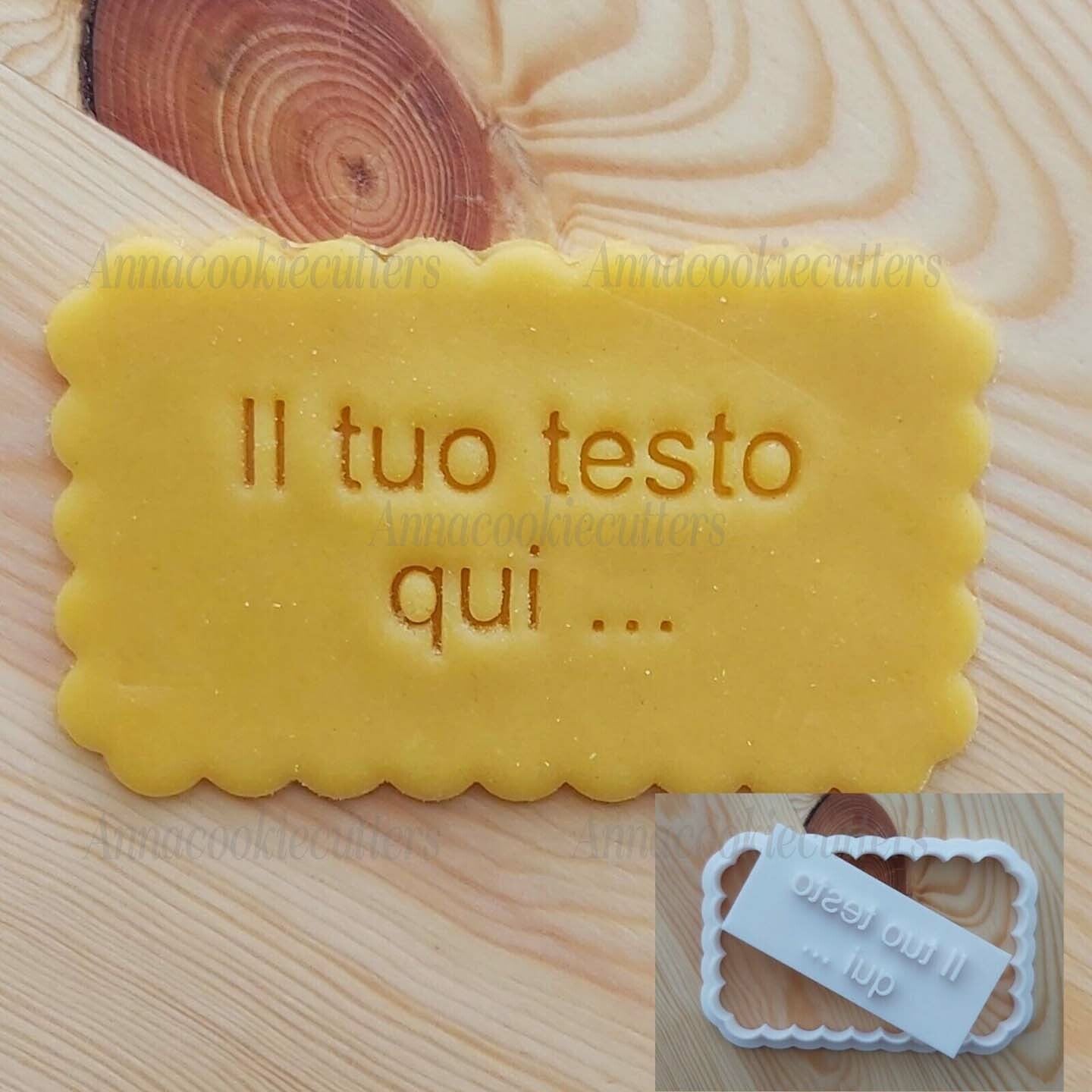 Biscotto Con Testo Personalizzabile Compleanno Matrimonio Stampino Cookie Cutter