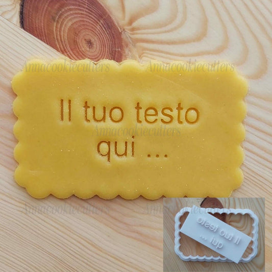 Biscotto Con Testo Personalizzabile Compleanno Matrimonio Stampino Cookie Cutter