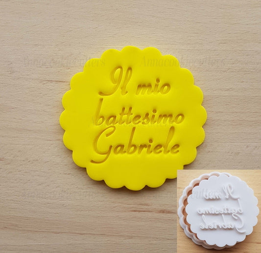 Il Mio Battesimo Nome Personalizzabile Formina Biscotti Stampo Frolla PDZ 7cm