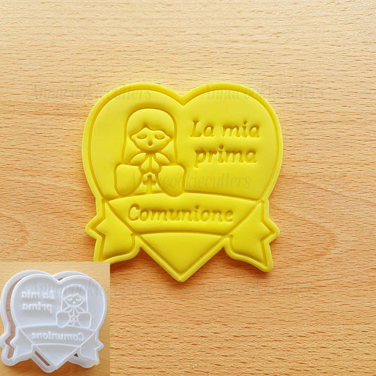 La Mia Prima Comunione Formina Per Biscotti Cuore Ragazza In Preghiera 10 cm