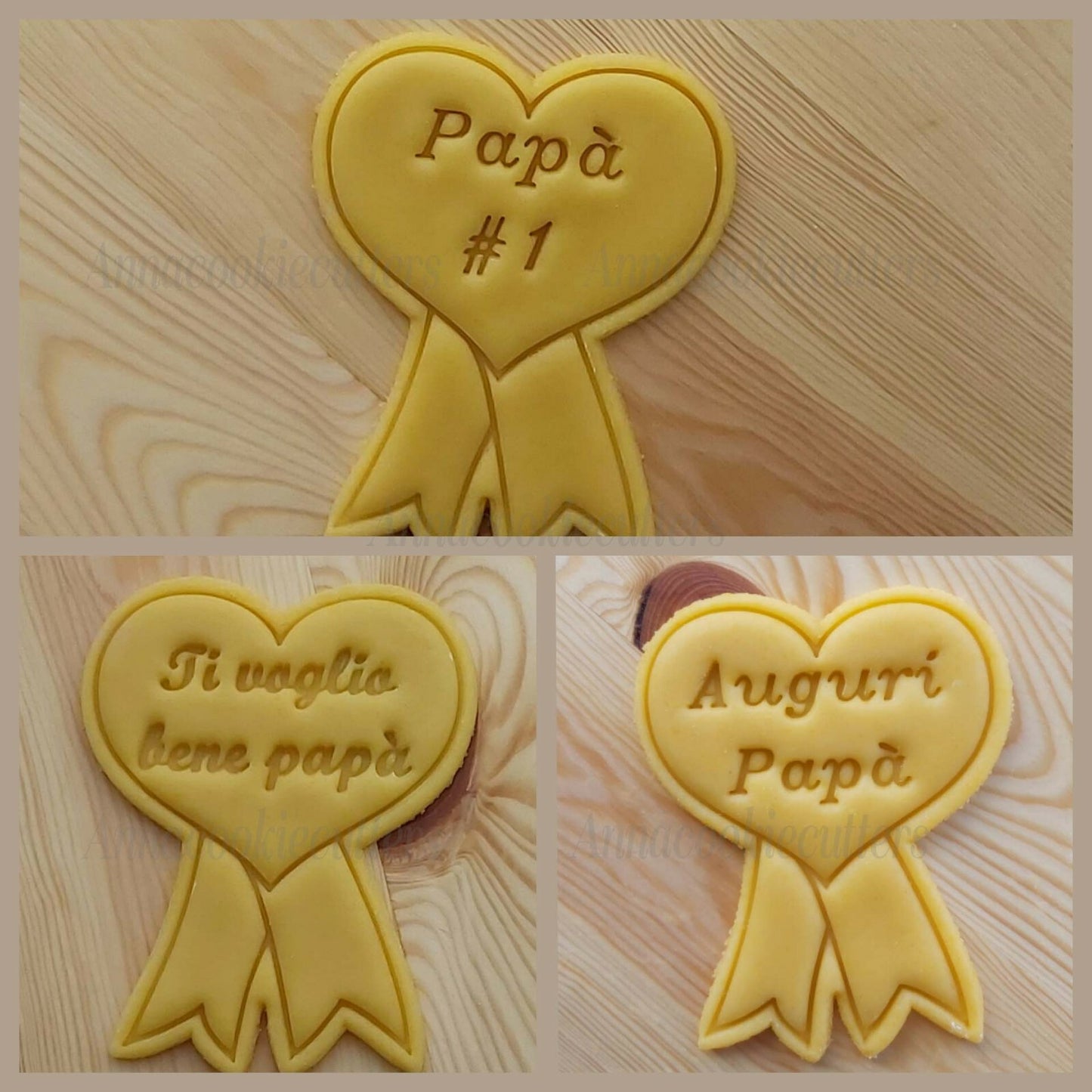 Festa Papà Medaglia A Forma Di Cuore Formina Per Biscotti Stampino Cookie Cutter