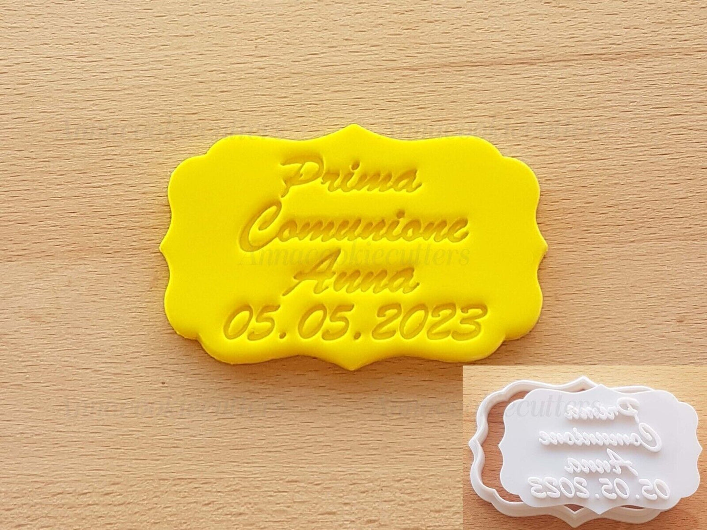 La Mia Prima Comunione Formine Per Biscotti Personalizzati Nome E Data 10x6 cm