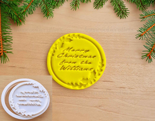 Tagliabiscotti Timbro Personalizzato Biscotti di Natale Mery Christmas 10cm