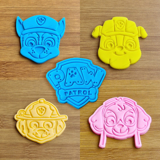 Set Formina Per Biscotti Paw Patrol Marshall Skye Rubble Chase Cookie Cutter