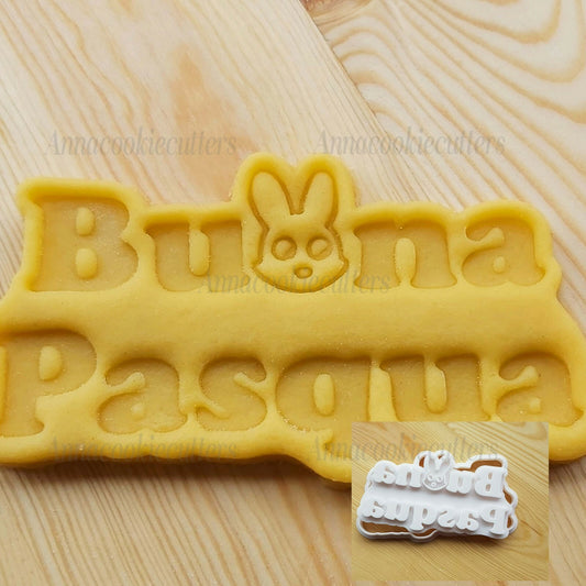 Buona Pasqua Formina Per Biscotti | Stampino con Coniglietto per Dolci, Idea Regalo per Pasqua e Bambini 6x12 cm