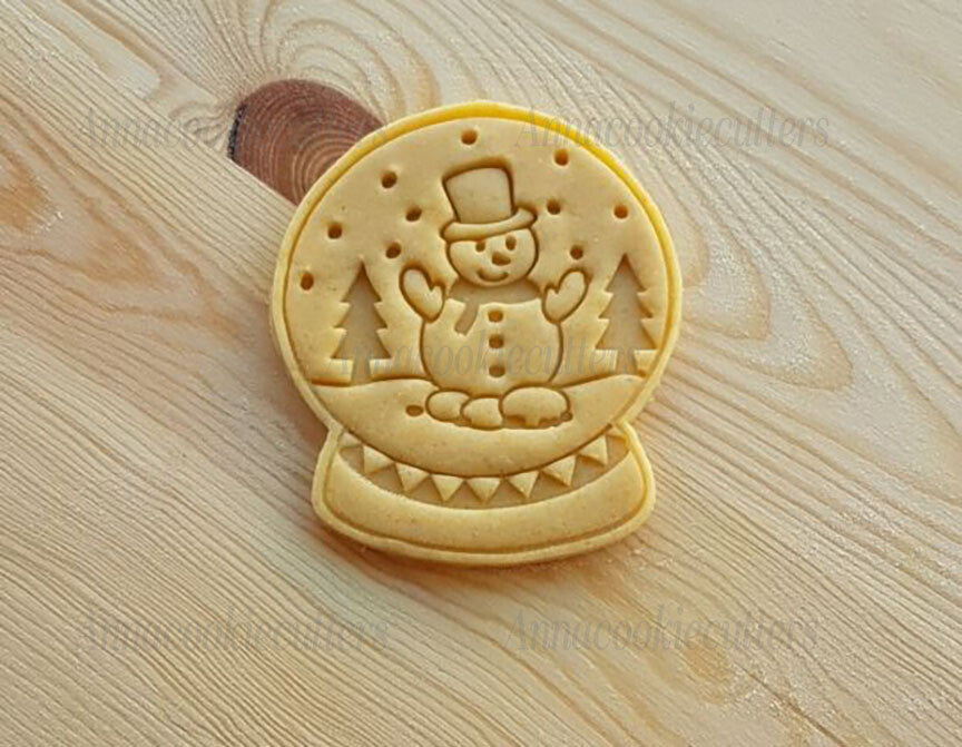Globo Con Pupazzo Di Neve Formine Biscotti Pasta Zucchero Cookie Cutter 8x10 cm