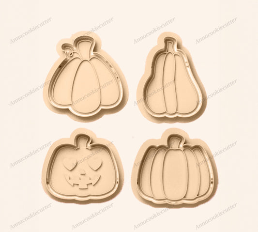 Set 4 Zucche Halloween Formina Biscotti Stampino Tagliabiscotti Cookie Cutter