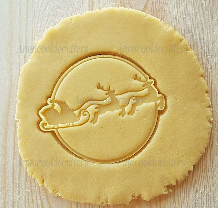 Slitta Di Babbo Natale Formina Per Biscotti Pasta Zucchero Cookie Cutter 11x10cm