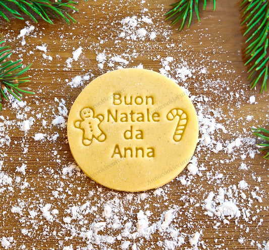 Formina Taglia biscotti Buon Natale Cookie Cutter Personalizzabile Con Nome