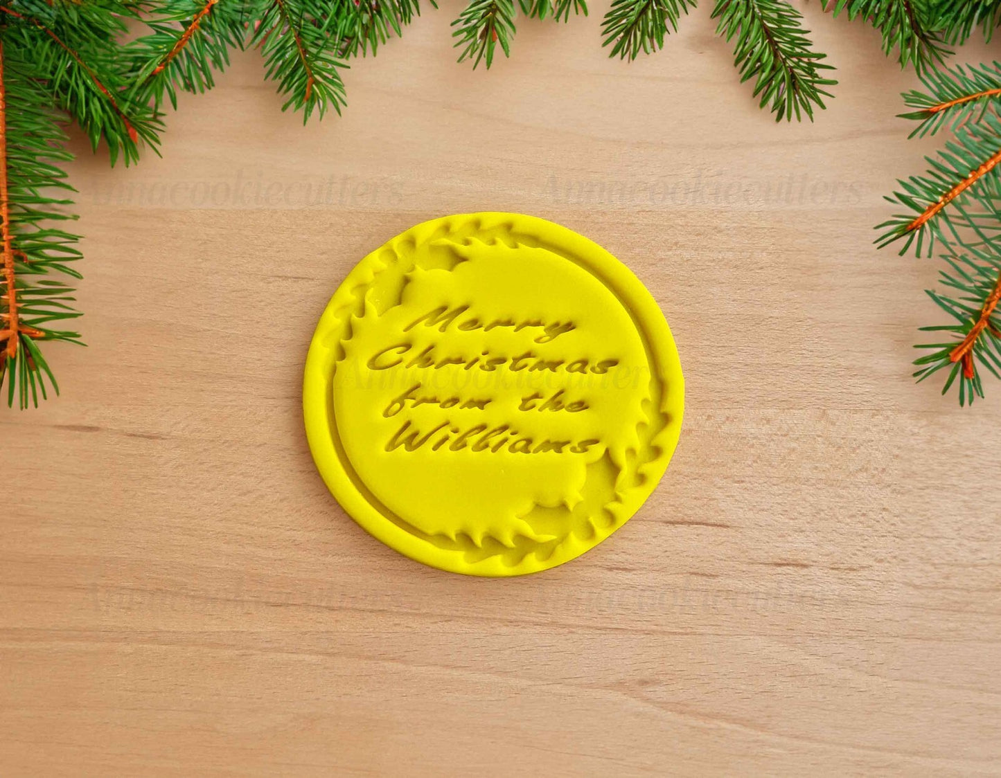 Tagliabiscotti Timbro Personalizzato Biscotti di Natale Mery Christmas 10cm