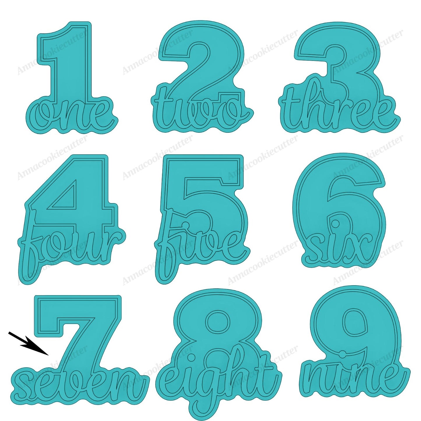 Set di Formine per Biscotti con Numeri di Compleanno da 1 a 9 Cookie Cutter