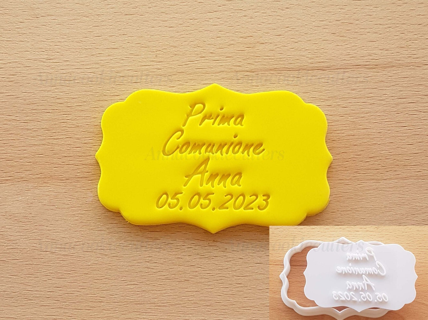 La Mia Prima Comunione Formine Per Biscotti Personalizzati Nome E Data 10x6 cm