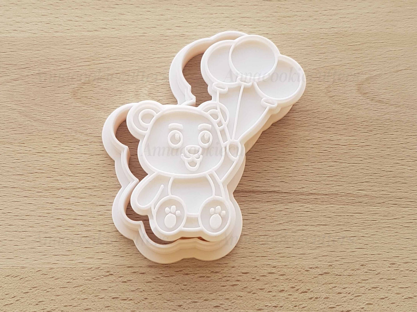 Orsetto Nascita Peluche Formina Battesimo Orso Palloncini Cookie Cutter 10x7 cm