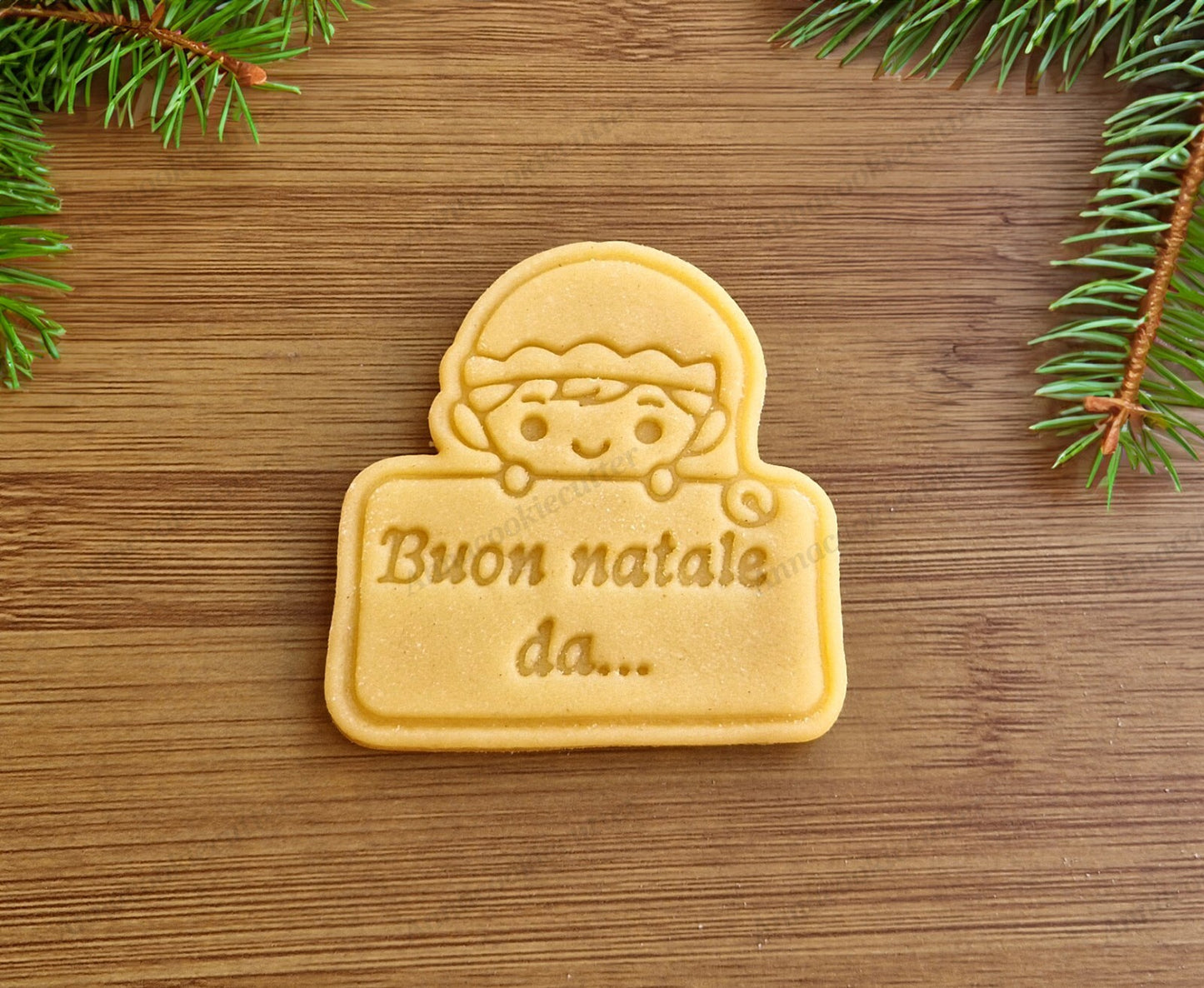 Formina Taglia biscotti Buon Natale Cookie Cutter Personalizzabile Con Nome 8 cm