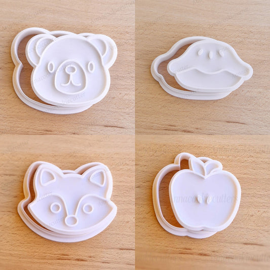 Set Formine Per Biscotti Orso, Volpe, Mela, Crostata di Mela Tagliabiscotti