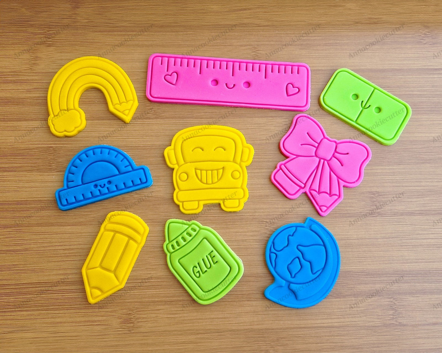 Back to School Set 7 cm Tagliabiscotti Formine Biscotti Scuola Festa Inizio Anno