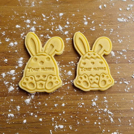 Tagliabiscotti Personalizzabile Coniglietto con Nome Formina per Uovo di Pasqua
