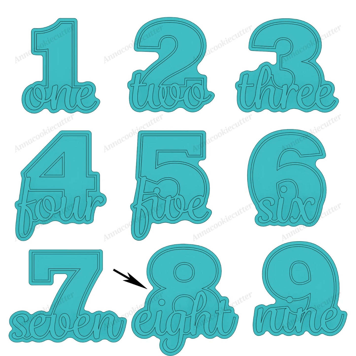 Set di Formine per Biscotti con Numeri di Compleanno da 1 a 9 Cookie Cutter