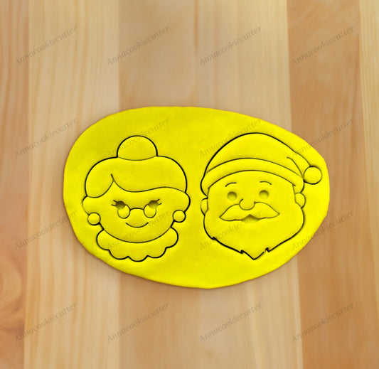 Babbo Natale e Signora Claus Set di Formine per Biscotti Natalizie Cookie Cutter
