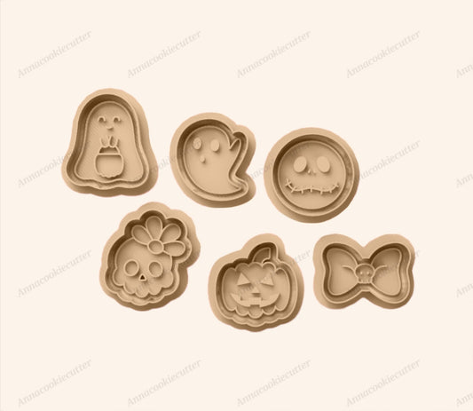 Set 6 Formine Halloween Taglia Biscotti Spettrali Cookie Cutter Giorno dei Morti