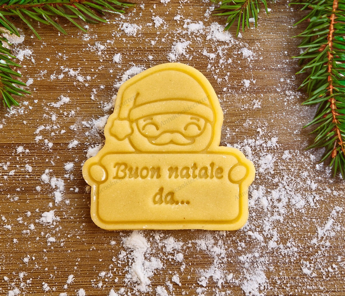 Formina Taglia biscotti Buon Natale Cookie Cutter Personalizzabile Con Nome 8 cm