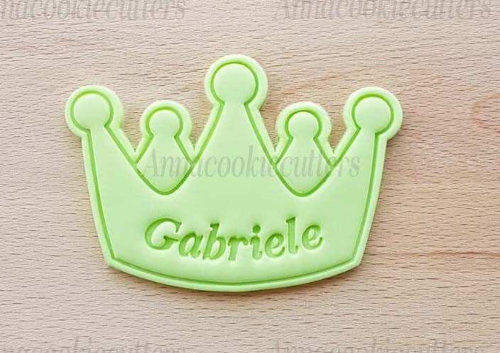 Corona Nome Personalizzabile Compleanno Formina Biscotti Cookie Cutter 7 cm
