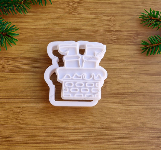 Formina per Biscotti a Forma di Babbo Natale nel Camino Cookie Cutter