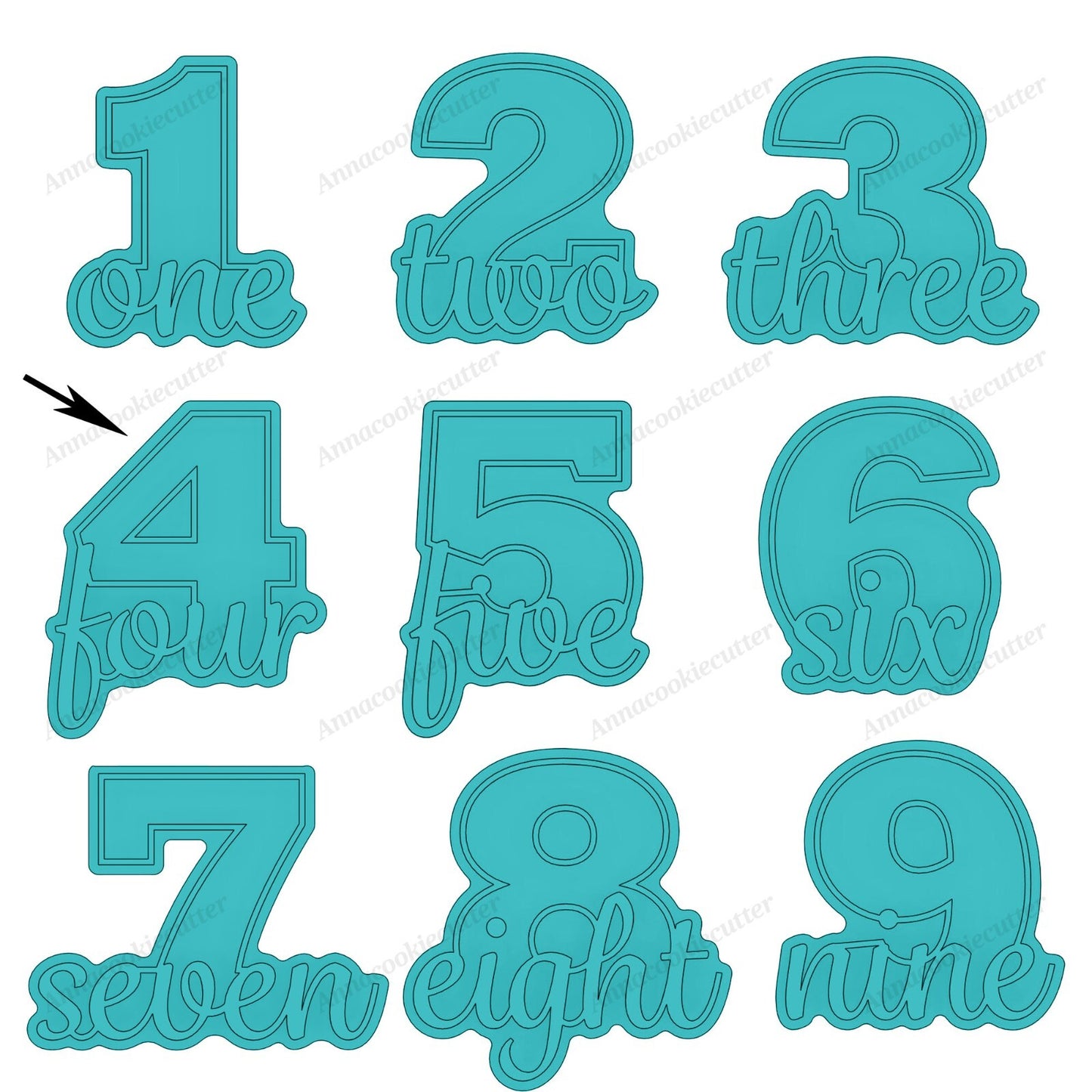 Set di Formine per Biscotti con Numeri di Compleanno da 1 a 9 Cookie Cutter