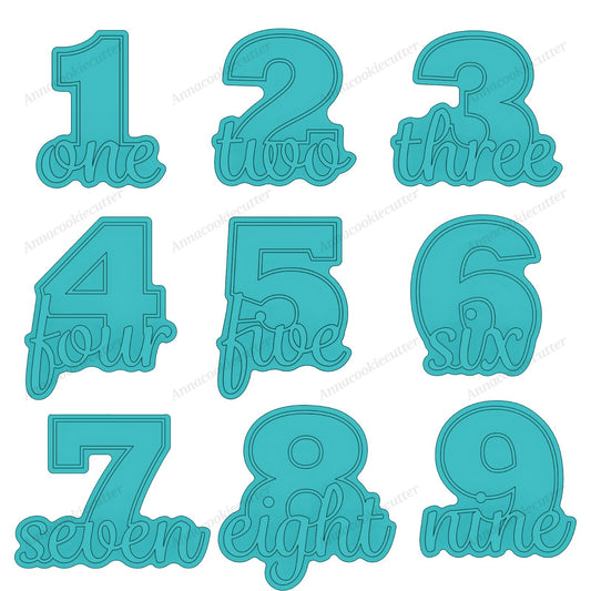 Set di Formine per Biscotti con Numeri di Compleanno da 1 a 9 Cookie Cutter